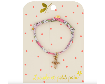 Bracelet liberty poppy and daisy rose scintillant