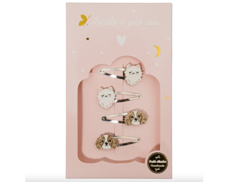 Coffret chats et chiens - barrettes chats persan et teddy