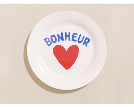 L'assiette Bonheur en porcelaine