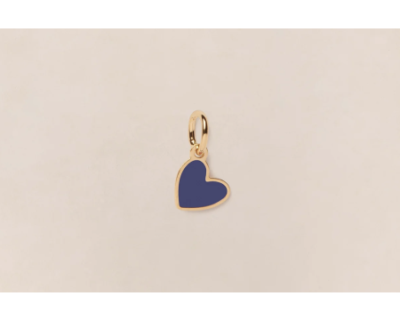 Médaillon Cœur Manon en émail bleu et or fin 24 carats - émoi émoi