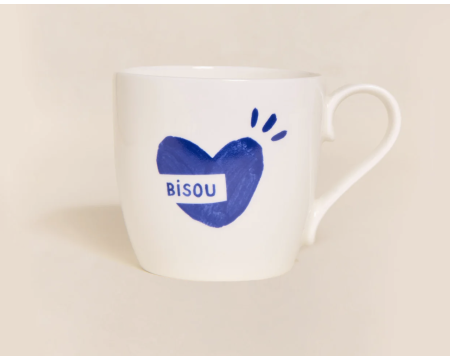 Mug Coeur bisou émoi émoi - bleu