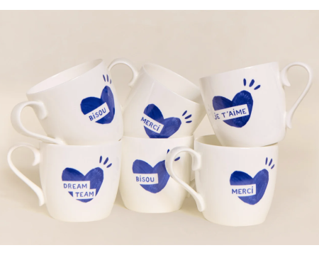 Mug Coeur bisou émoi émoi - bleu