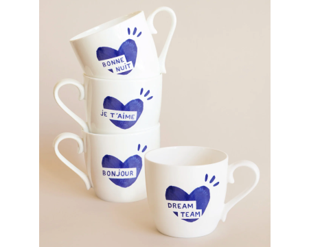 Mug Coeur Dream team émoi émoi - bleu