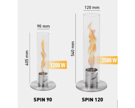 Cheminée de table Spin 120 Silver - Argent