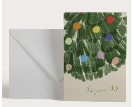 Carte double à message Matin de Noël "Joyeux Noël" + enveloppe