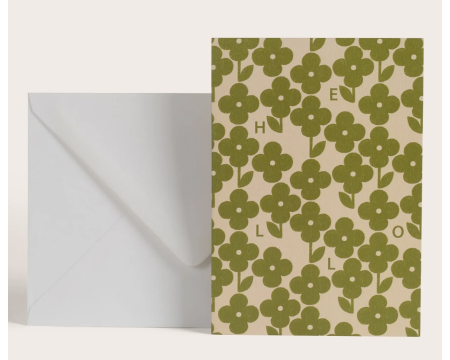 Carte double à message Penelope "Hello" + enveloppe