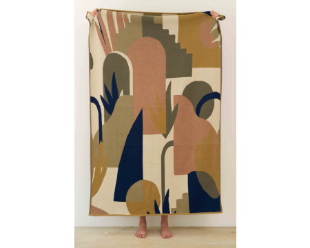 Plaid en coton Utopie 180x120 cm tricoté en France