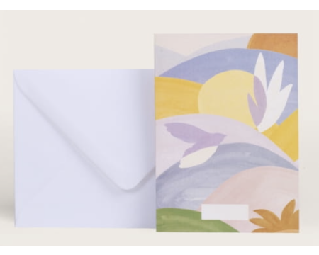 carte double à message "Joie" + enveloppe