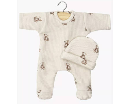 Dors bien Ange et son bonnet en maille côtelée Petits oursons pour poupées Babies MINIKANE