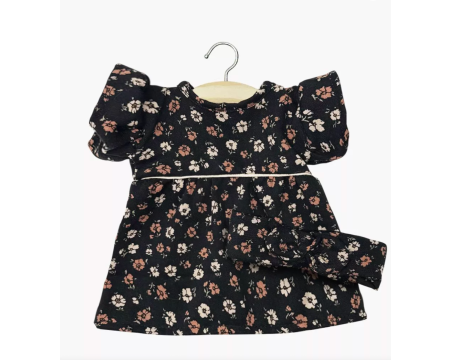 Robe Daisy et son headband à noeud rond Capucine avec passepoil écru