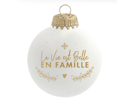 Boule de Noël en verre - "La vie est belle en famille" Baubels