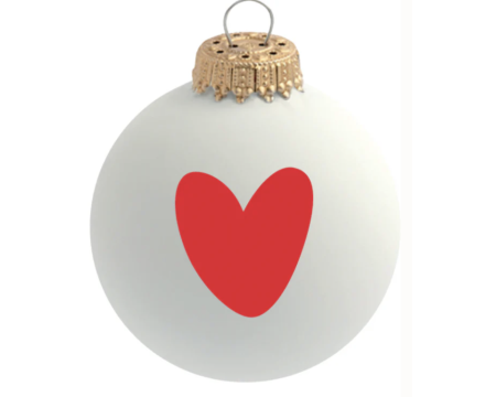 Boule de Noël en verre Coeur rouge par Atelier Wagram - Baubels