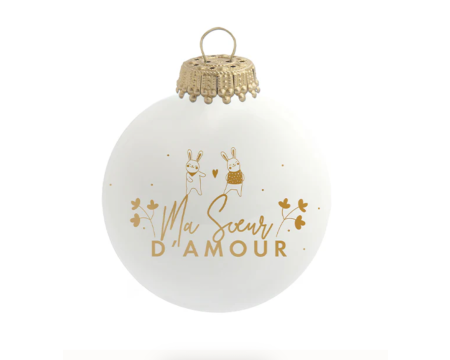 Boule de Noël en verre "Ma Soeur d'Amour" - Baubels