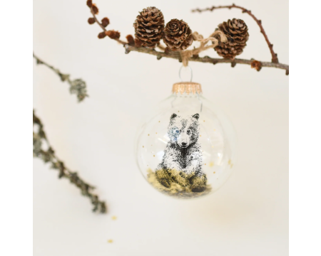 Boule de Noël en verre "Mr Naturaliste Ourson" - Baubels