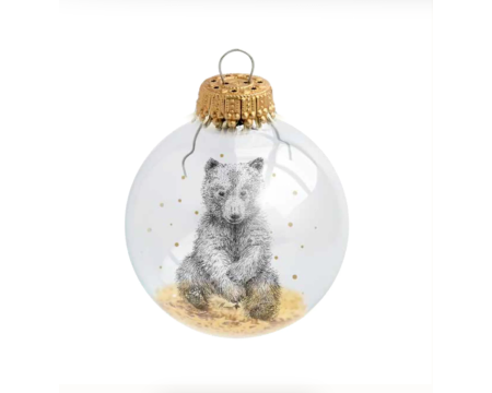 Boule de Noël en verre "Mr Naturaliste Ourson" - Baubels