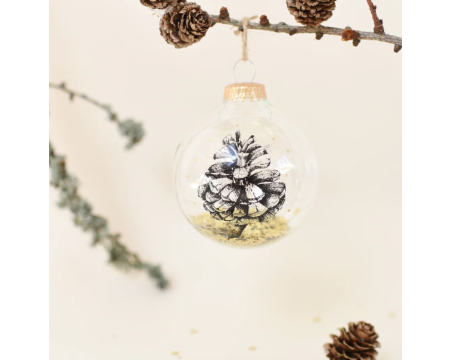 Boule de Noël en verre "Mr Naturaliste Pomme de Pin" - Baubels