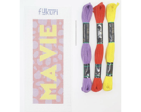 Kit Canevas complet FUKURI 5,5x15 cm - MA VIE - Marque-page