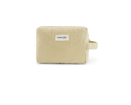 Trousse de toilette en coton recyclé Tournelles XL - Marguerite Beige