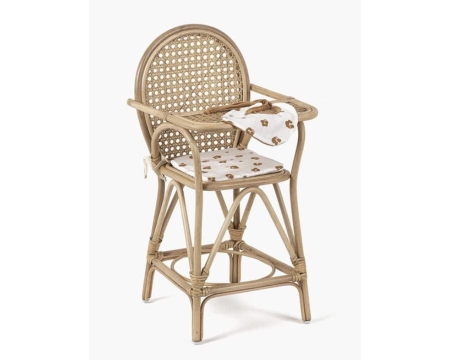 Chaise haute "Raya" pour poupée MINIKANE - avec coussin et bavoir "Holly"