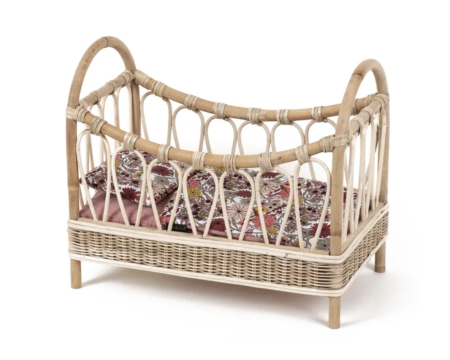 Lit « Jambi » poupée + garniture en coton exclusif "Flora" MINIKANE