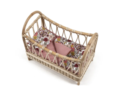 Lit « Jambi » poupée + garniture en coton exclusif "Flora" MINIKANE