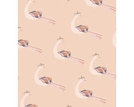 Lit « Jambi » pour poupée MINIKANE + garniture en coton exclusif "Peacocks roses" 