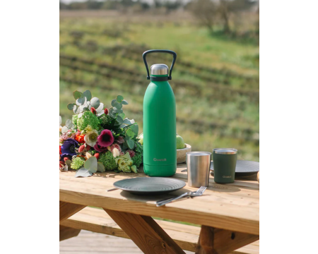 Bouteille isotherme TITAN 1,5L avec poignée de portage - QWETCH - Vert Toundra