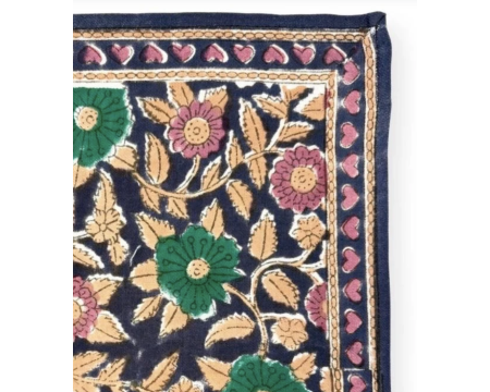 Big foulard Latika Coeur Navy Forest