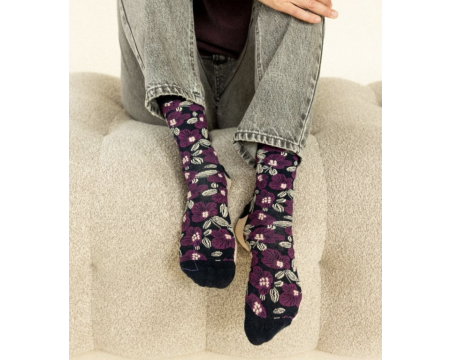 Chaussettes Estrella Amaryllis Navy Cassis