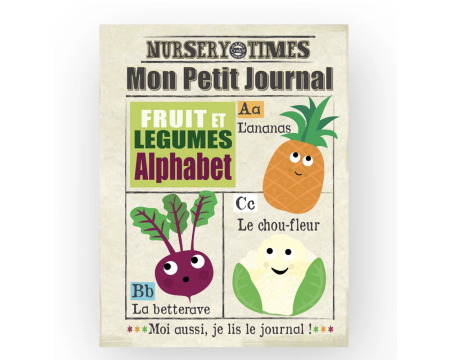 Petit journal en tissu Crinkly pour bébé - Fruit et légumes