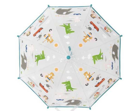 Parapluie enfant Transparent et magique - Animaux & Transports - Little L