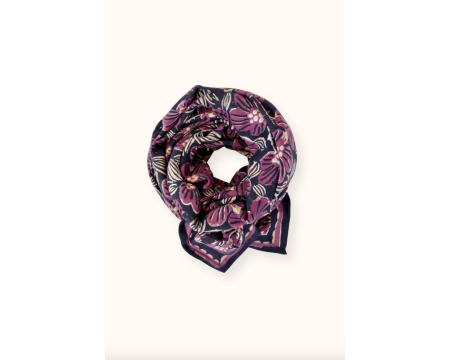 Big foulard Latika Amaryllis Navy Cherry APACHES