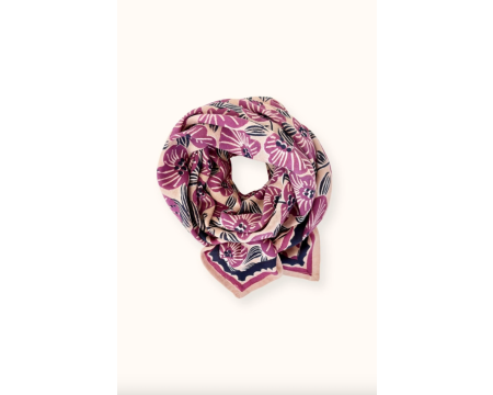 Big foulard Latika Amaryllis Macadamia Cherry APACHES