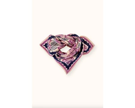 Small foulard Manika Amaryllis Macadamia Cherry APACHES