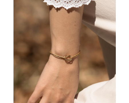 Bracelet noeud 16 mm plaqué or Penon LE VENT A LA FRANCAISE