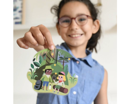 Poster mini-discovery en stickers - POPPIK - La Jungle - Vert