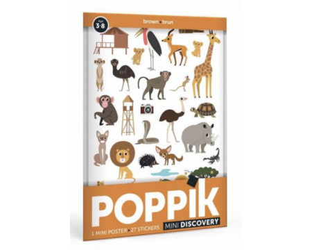 Poster mini-discovery en stickers - POPPIK - Brun