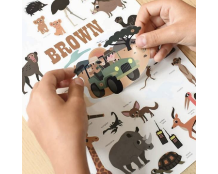 Poster mini-discovery en stickers - POPPIK - Brun
