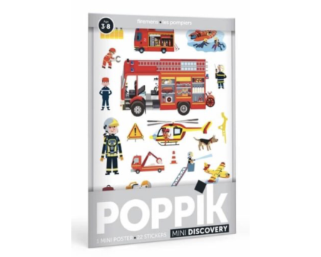 Poster mini-discovery en stickers - POPPIK - Les Pompiers