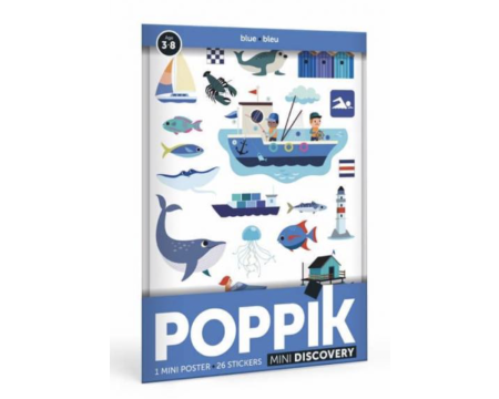 Poster mini-discovery en stickers - POPPIK - Bleu