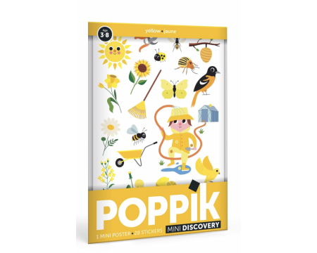 Poster mini-discovery en stickers - POPPIK - Jaune
