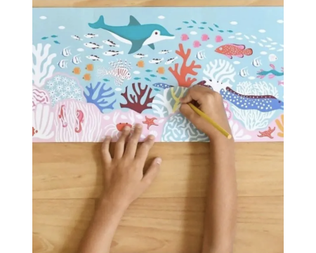 Poster à colorier - POPPIK - BARRIERE DE CORAIL