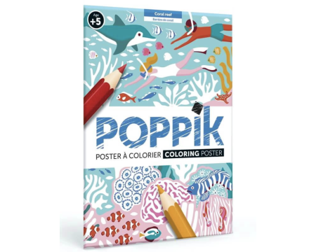 Poster à colorier - POPPIK - BARRIERE DE CORAIL