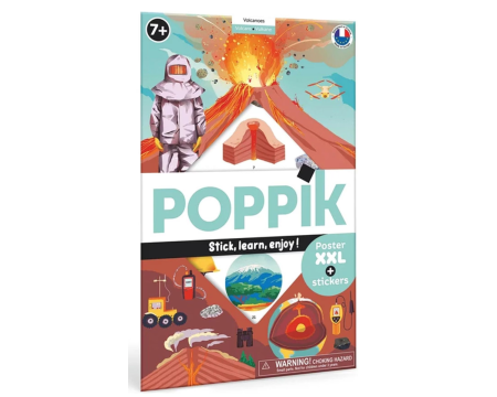 Poster XXL + stickers - POPPIK - LES VOLCANS