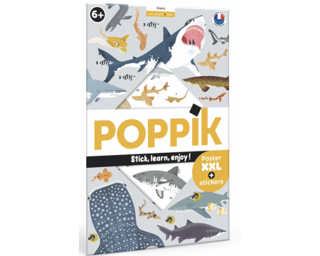 Poster XXL + stickers - POPPIK - LES REQUINS