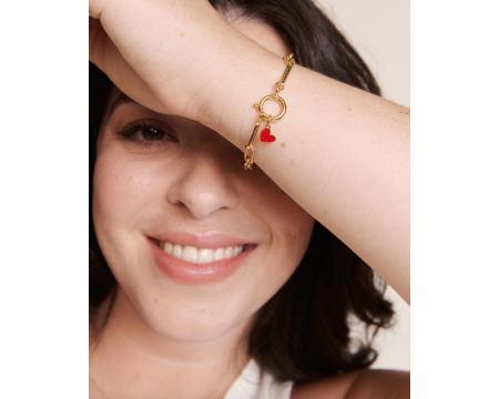 Bracelet maillons XL doré à l'or fin 24 carats 18 cm EMOI EMOI