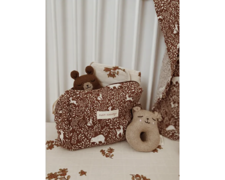 Hochet ourson brun en laine d'alpaga