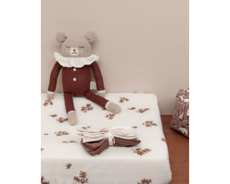 Doudou ourson pyjama sienne