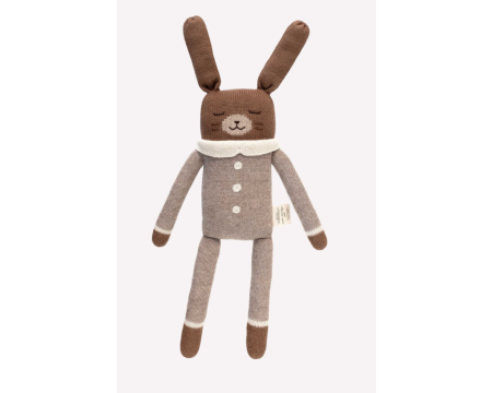 Grand doudou lapin - pyjama avoine