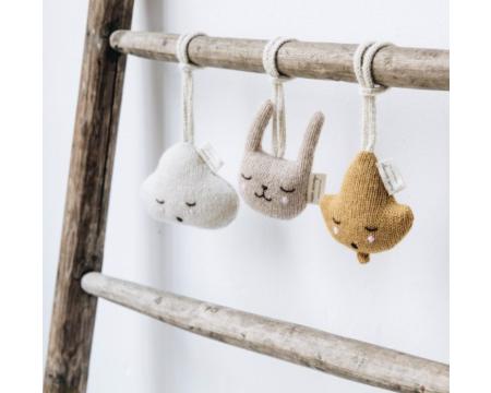 Hochet nuage à suspendre en laine d'alpaga